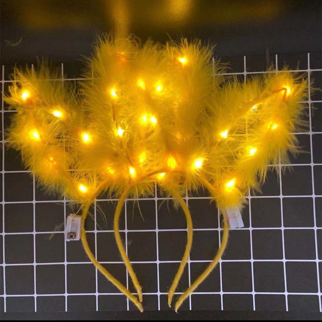 New type of luminous feather headband, 14-lamp luminous rabbit ear headwear, factory direct sales details Picture