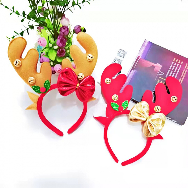 圣诞节装饰品发箍鹿角头扣发饰红鼻子儿童装扮道具