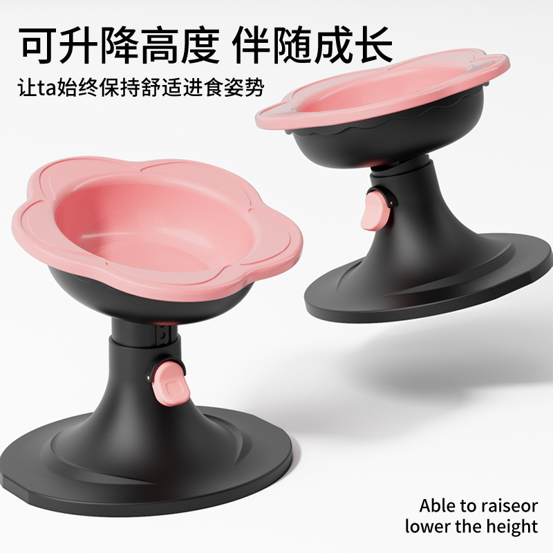 Ceramic flower cat bowl, dog bowl, pet food bowl, dog bowl, cat water and food bowl, cervical vertebrae protection, adjustable and anti-tipping Application Scenario