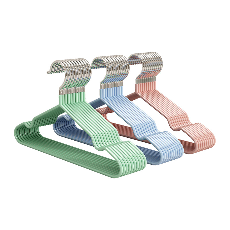 New thickened coat hanger with plastic coating, extra thick coat hanger, adult coat hanger with plastic coating, anti-slip and traceless clothes hanger, children's clothes hanger Item Picture