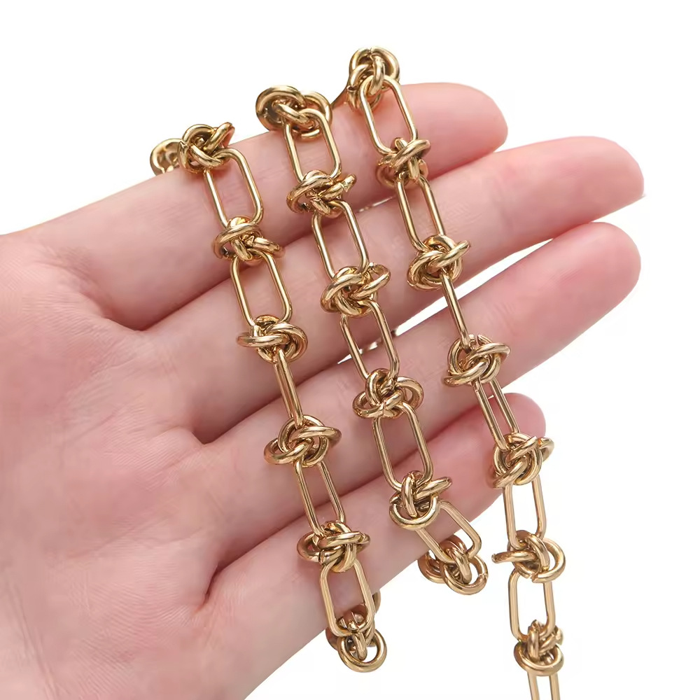 Cross-border best-selling stainless steel rope knot chains, thick chains, knotted chains, hip-hop bracelets, necklaces, diy jewelry accessories wholesale Application Scenario