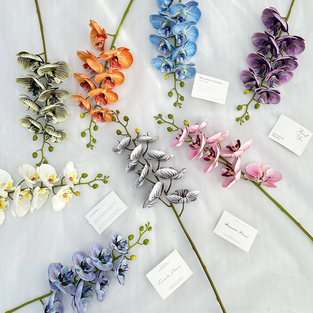 仿真蝴蝶兰婚庆影楼酒店布置花环花盒装饰材料仿真花高级感手工花