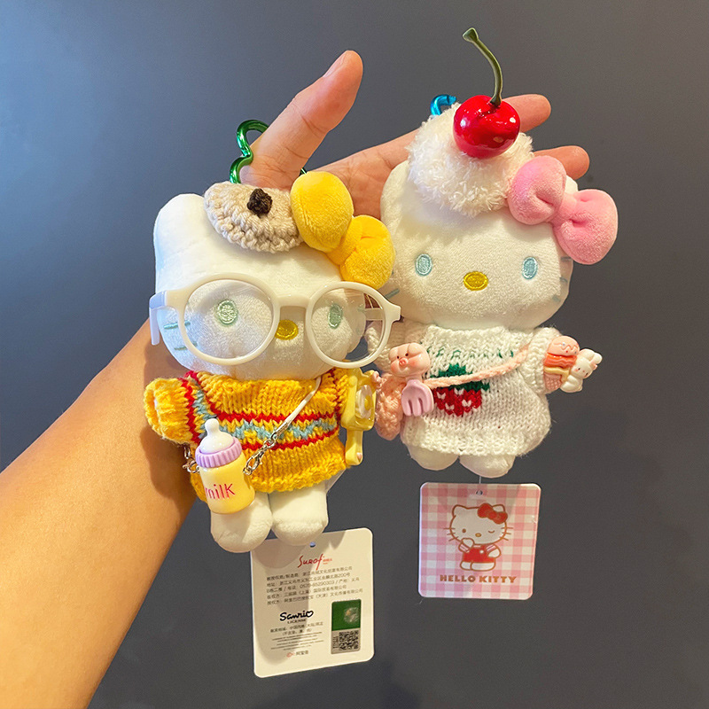 Authentic cute hellokitty small pendant, Kitty Cat bag pendant, cartoon plush toy keychain gift