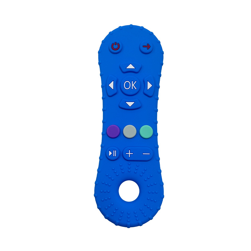 Food-grade liquid silicone remote control teething rings for babies to prevent hand ingestion and teeth grinding are portable Item Picture