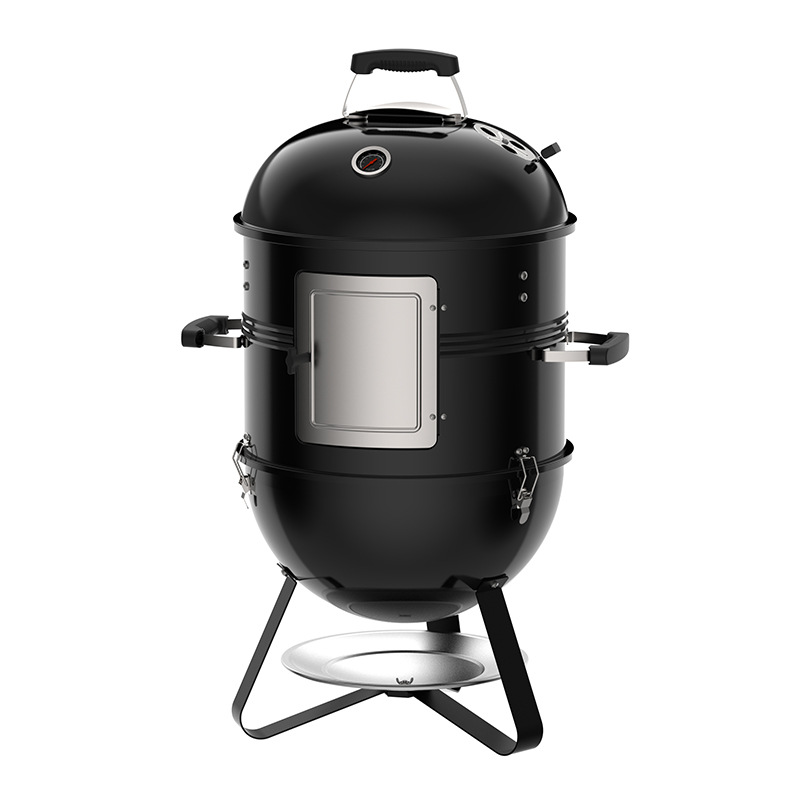 18.5英寸多功能烟熏烧烤炉户外焖烤烟熏炉炭火烤炉烤肉熏鱼熏肉炉详情图5