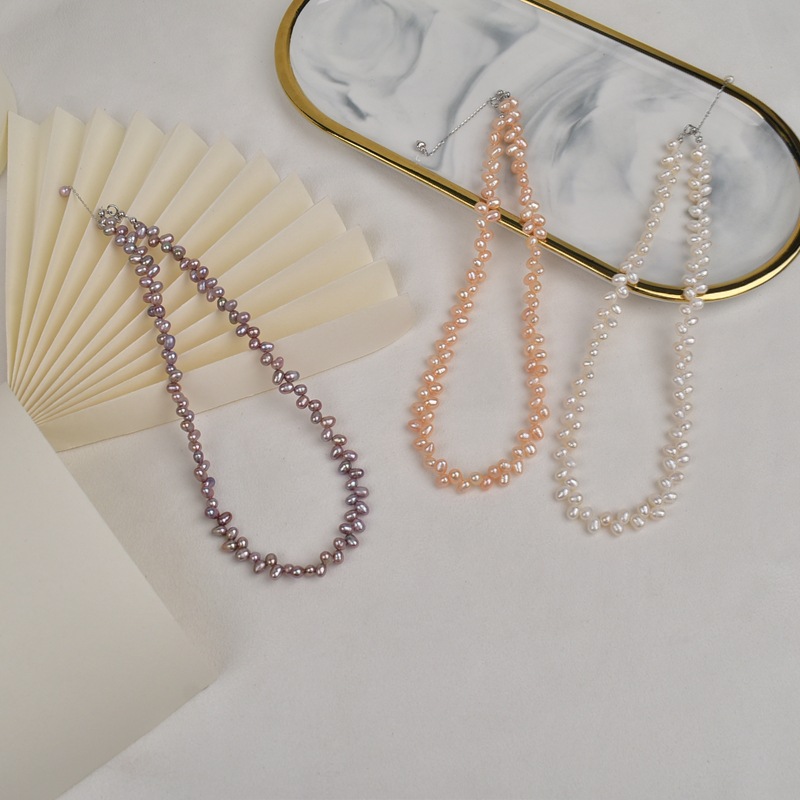 New unique natural wheat ear natural freshwater pearl necklace for women, pure silver high-end collarbone chain neck, trendy Application Scenario