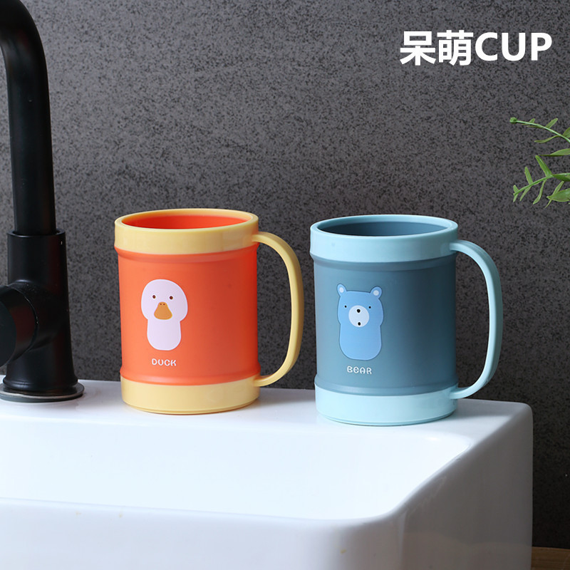 Cartoon little penguin printed thickened toothbrush cup, mouthwash cup, household children's breakfast cup, microwave-heated milk cup Specification image