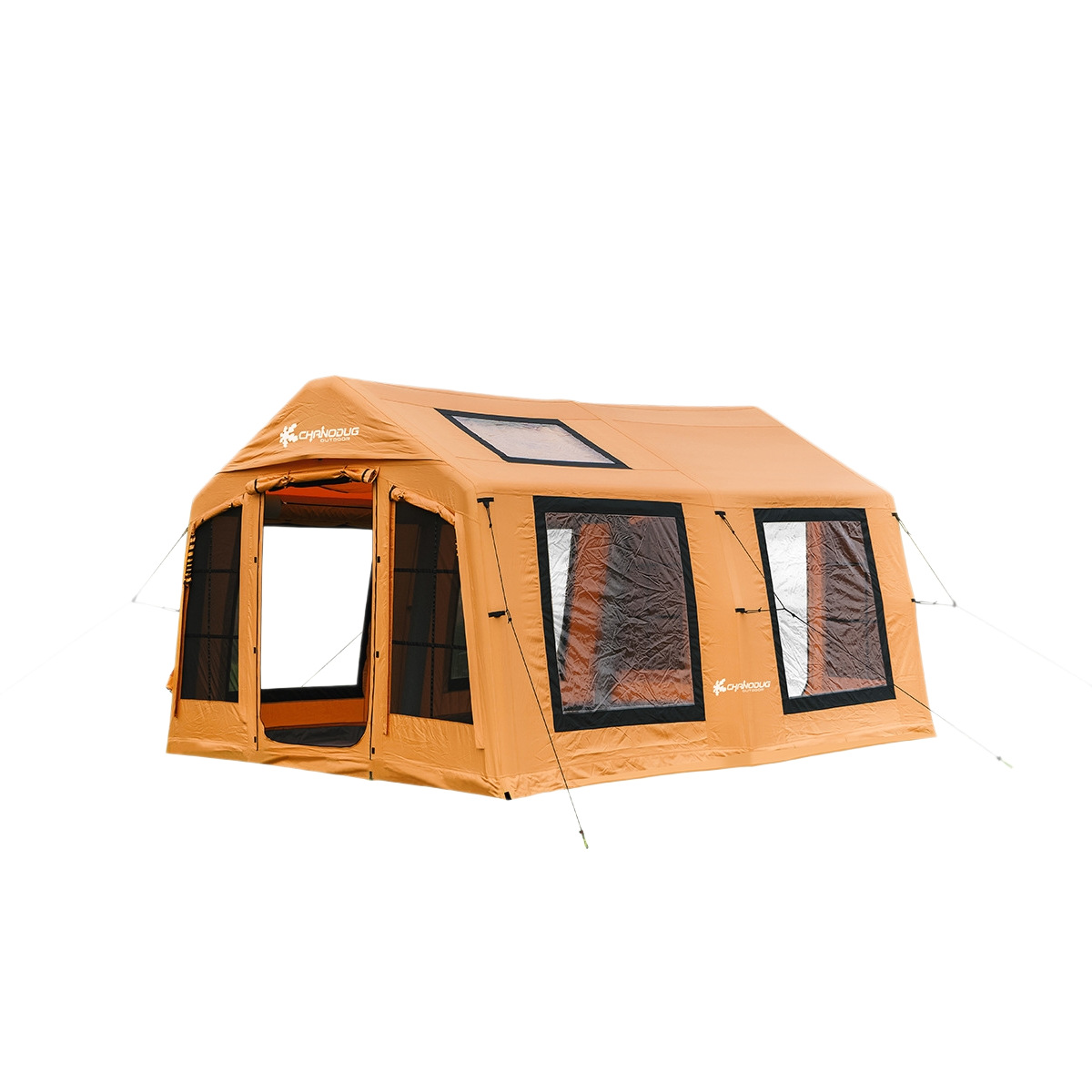 17.2-square-meter viewing Oxford fabric inflatable tent for outdoor rain and sun protection camping, double-door and multi-window portable inflatable tent Item Picture