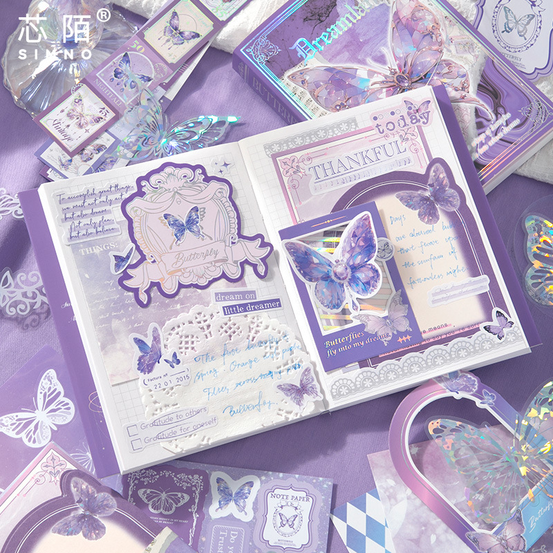 Xinmo Warm Mail Cross-border Bestseller Gift Box: Butterfly Warm Mail Series Dreamy Girl Festival Birthday Gift with A6 Planner Application Scenario