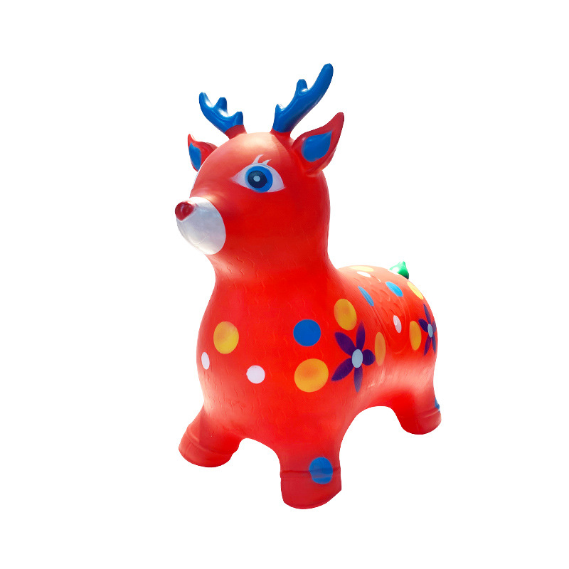 Painted music deer children's ride outdoor sports thickened inflatable toy jumping horse manufacturer supply details Picture