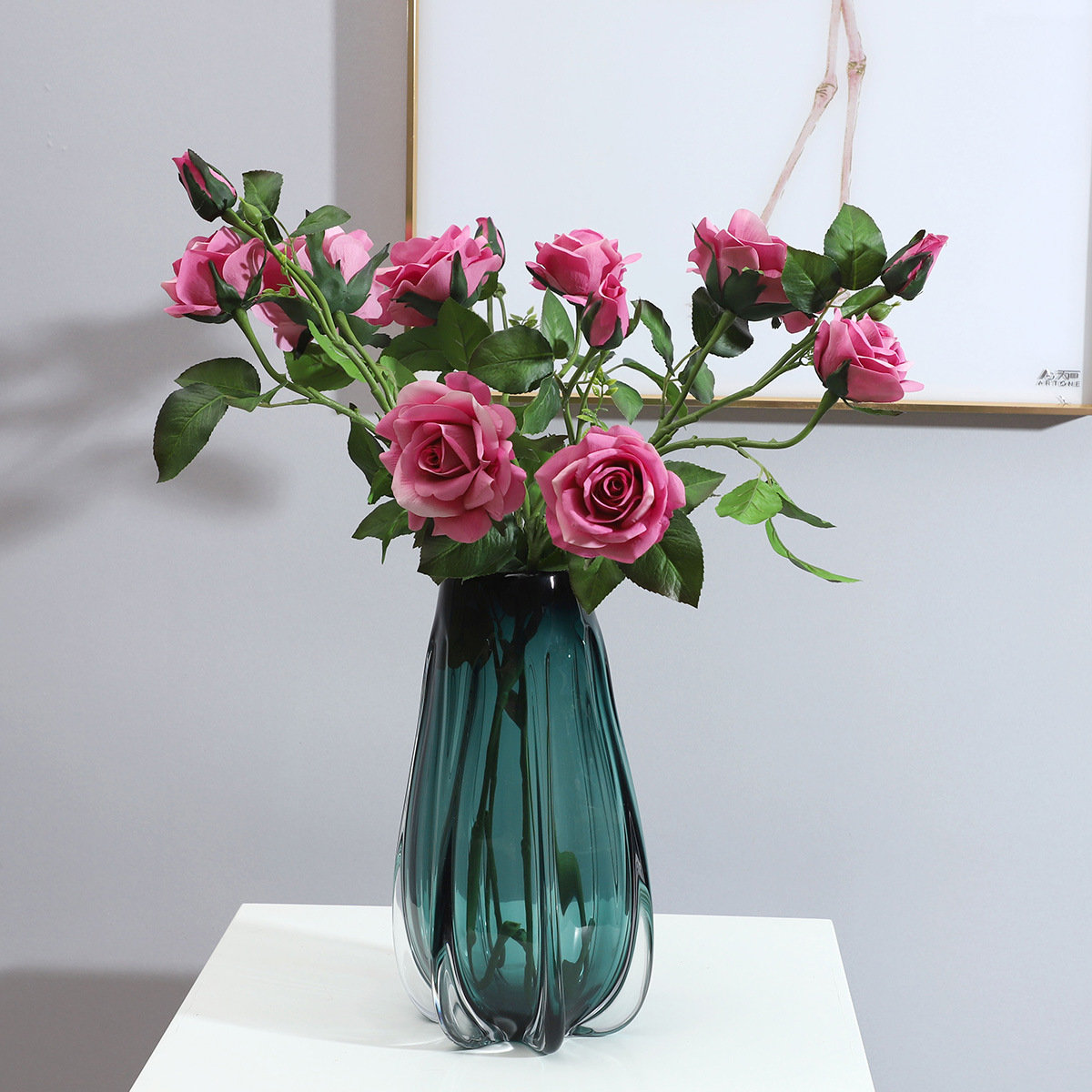 若惜3头手感保湿兰心玫瑰花仿真花家居装饰摄影道具摆件厂家批发细节图