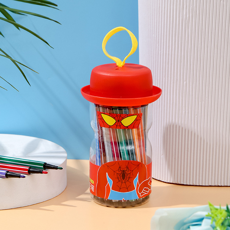 Little Warrior Bucket Watercolor pens for children, washable, 12-color brushes for kindergartens, 36-color set, art supplies for primary school students Application Scenario