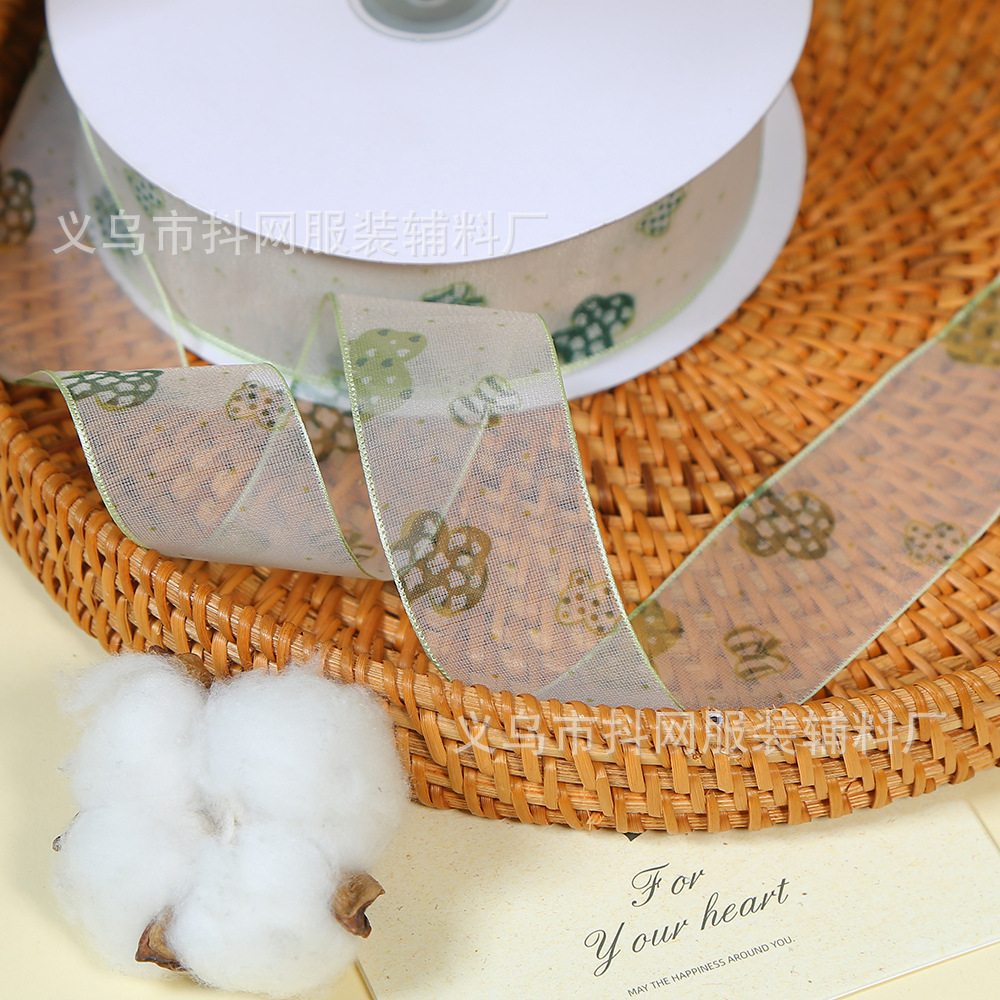 3.8cm color mesh cinta de flores pastel de cumpleaños caja de regalo de dibujos animados embalaje cinta de hilo diy decoración Specification image
