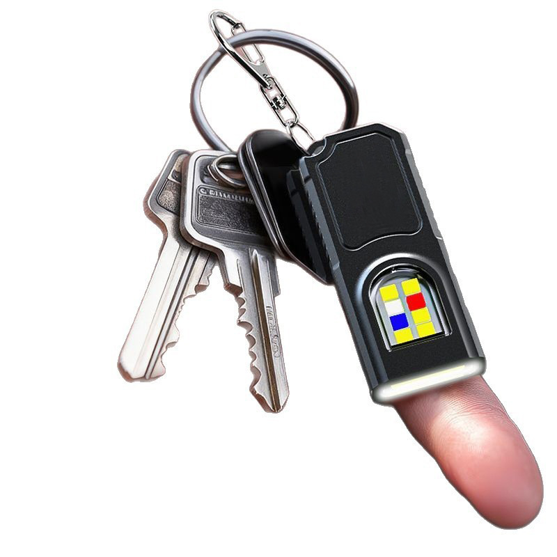 Portable waist-hung keychain, mini flashlight, multi-functional emergency charging, anti-keychain, large flashing light, household use Item Picture