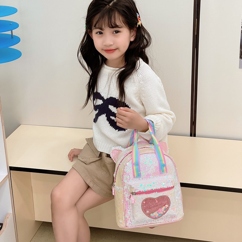 Unicorn Large-capacity sequined children's bag, Cute girls' kindergarten schoolbag, Little Girls' Little Princess Colorful backpack Specification image