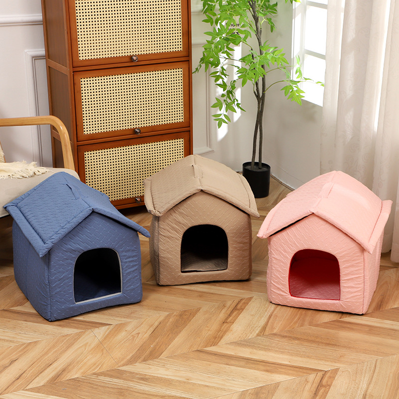 新款猫狗通用宠物窝跨境防寒保暖宠物别墅卧室客厅角落狗窝批发