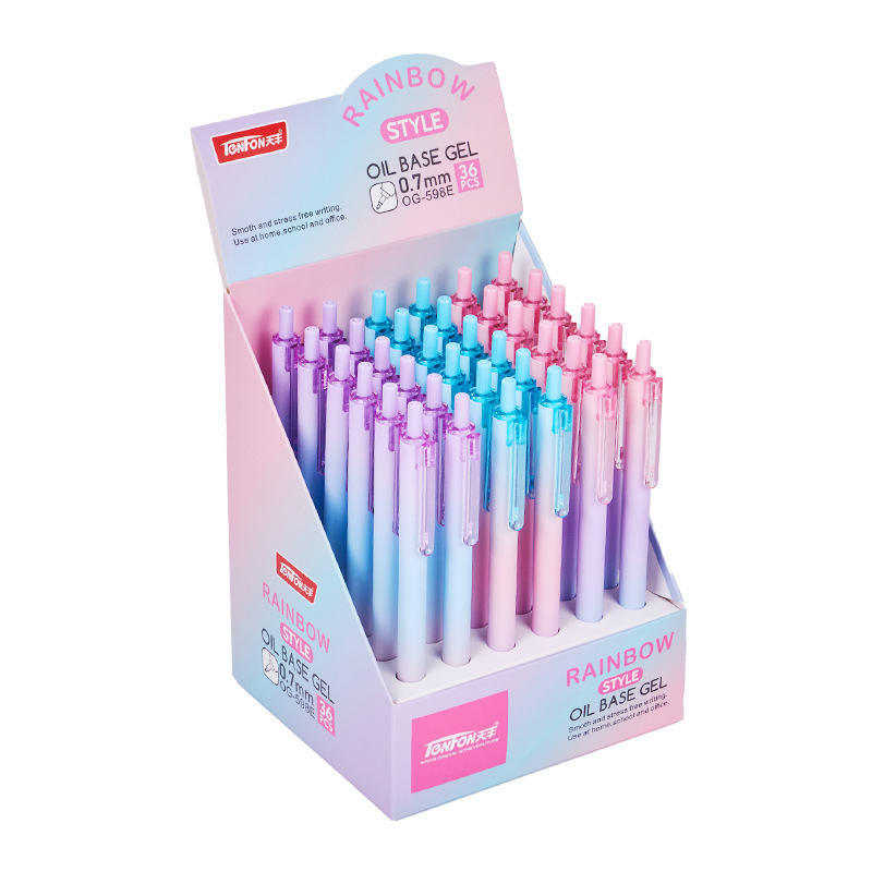 Wholesale in stock: Smooth oil pen with a jumping 598EMINI head, gradient color heat transfer oil pen Item Picture