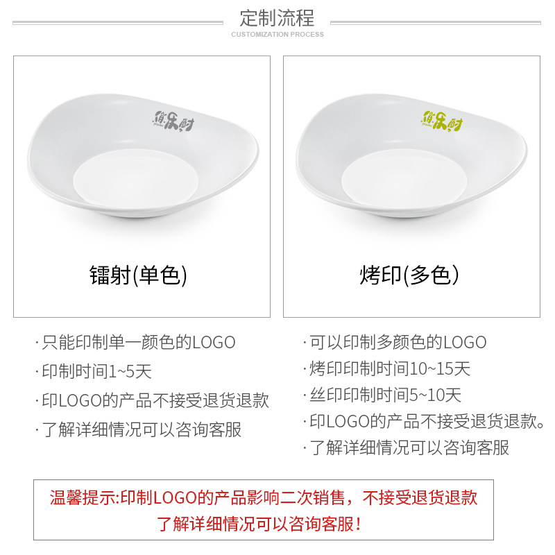 Melamine tableware, white imitation porcelain irregular-shaped plates, hotel and restaurant commercial irregular cold dish plates, creative plates Item Picture