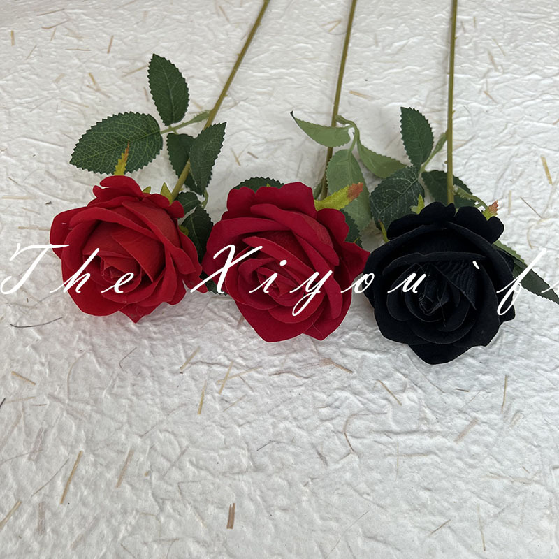 Single-branch velvet rose waterfall, romantic shopping mall park, popular check-in and photo backdrop, wedding arch, photography props Specification image