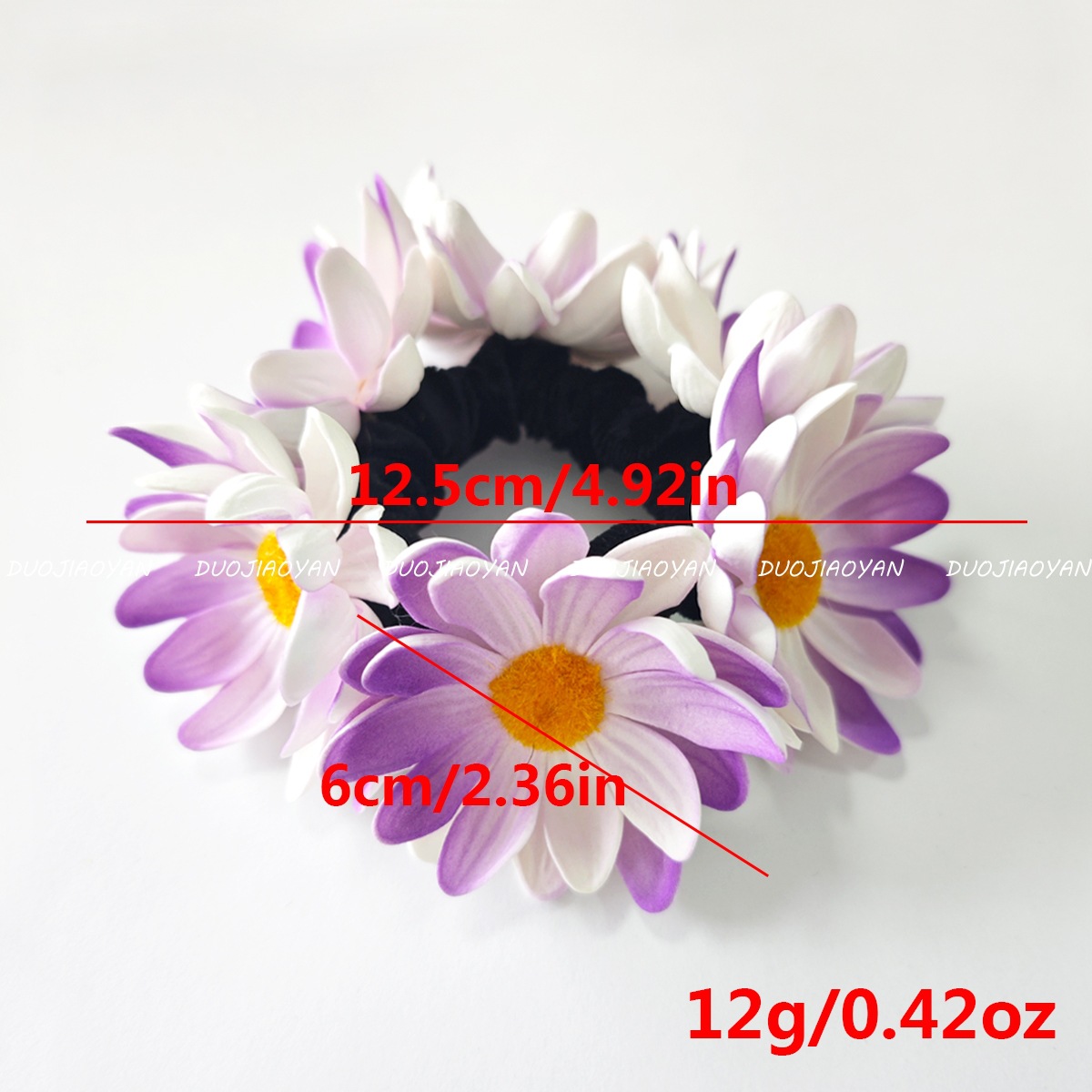 Wholesale of new European and American foam flower hair bands, high-elasticity hair bands with simulated flowers, pastoral hair bands, and colorful hair bands Item Picture