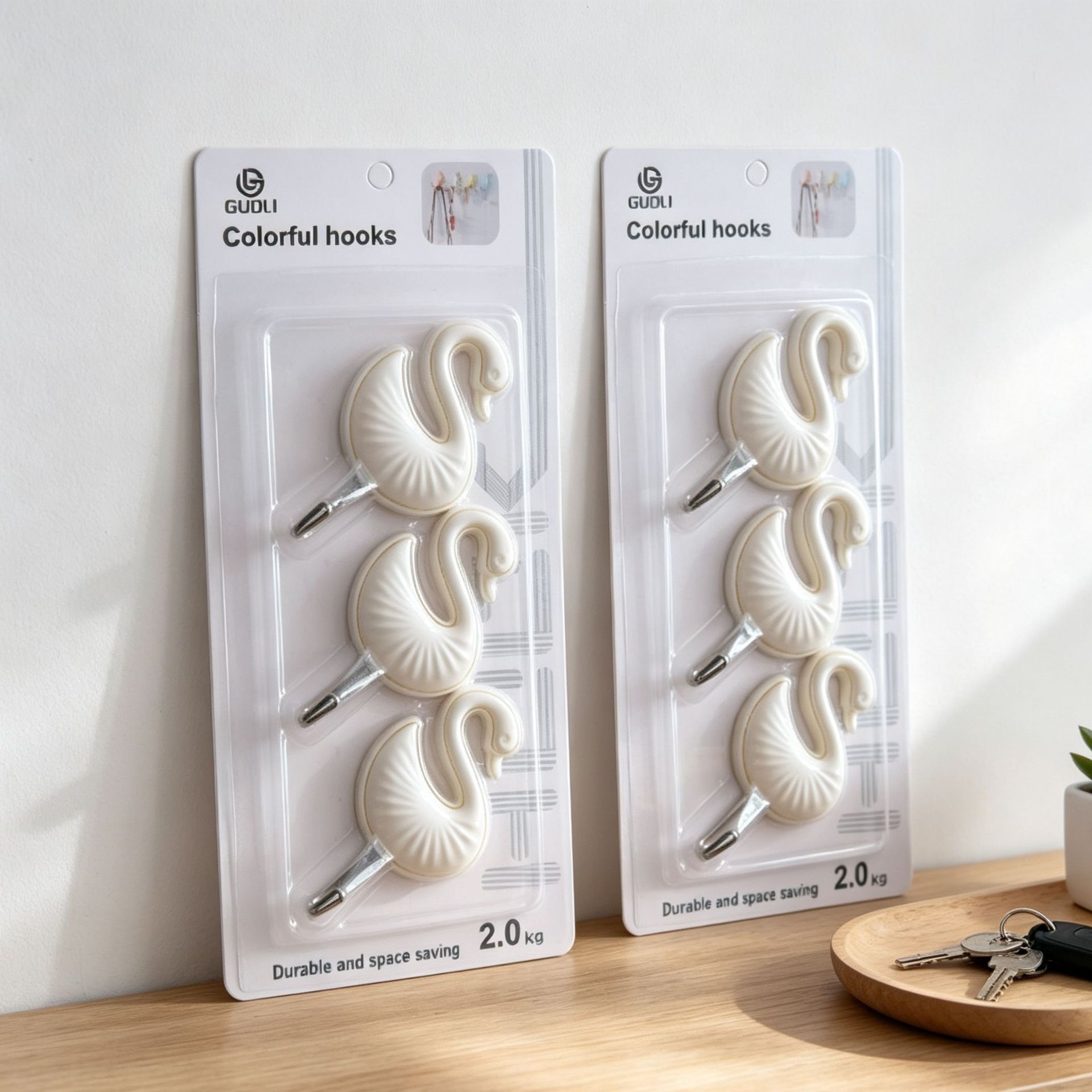 Swan-shaped non-drilling sticky hook, a powerful and seamless storage hook for home kitchen, bathroom and entrance wall Specification image