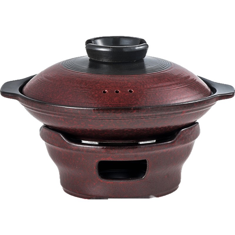 The high-temperature resistant shallow-mouthed clay pot with kiln transformation red is suitable for household use and does not crack when dry-heated. It is a special ceramic dry pot for gas stoves and commercial use Item Picture