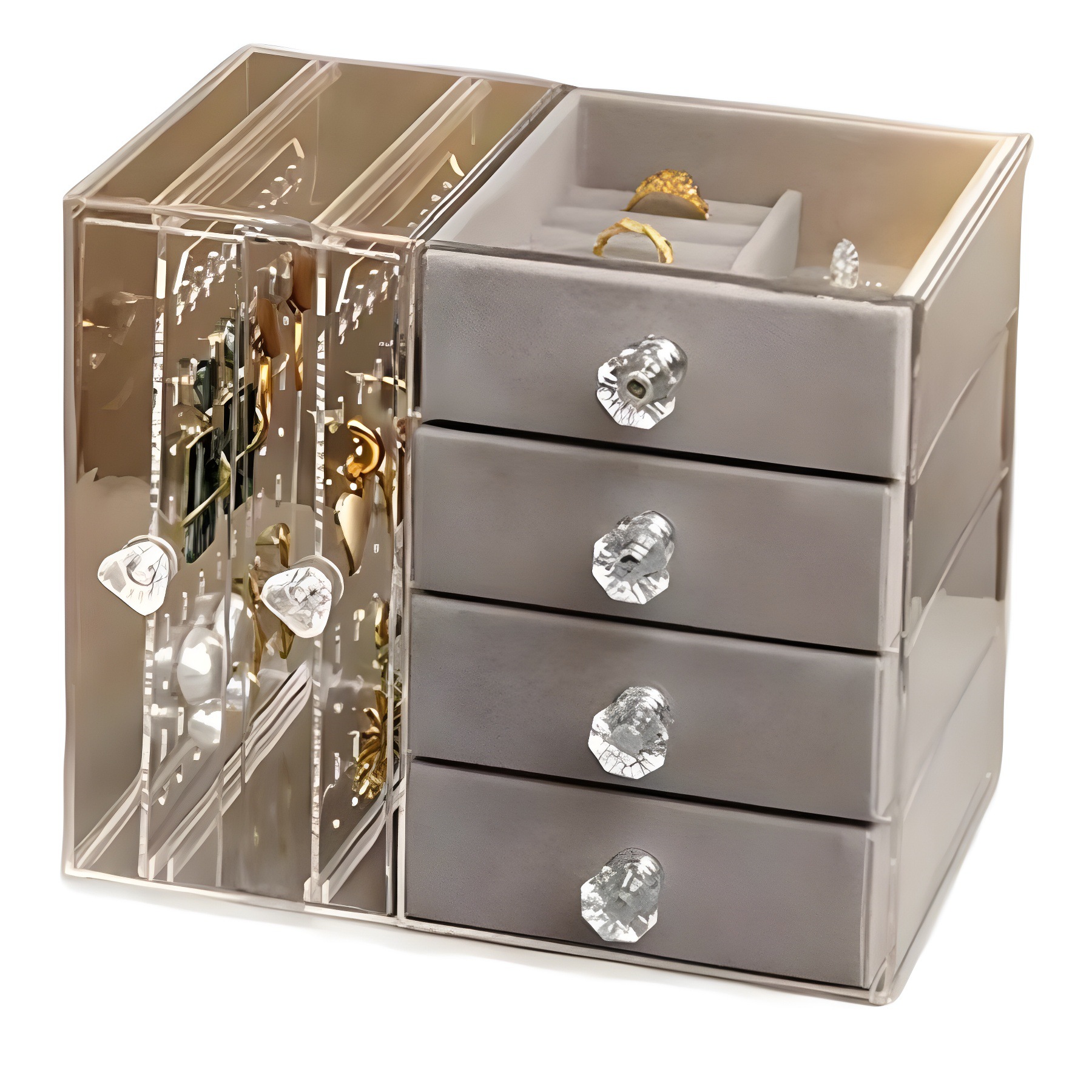 Home desktop stud earrings, jewelry, necklace storage rack, multi-layer jewelry box, jewelry hanging rack, earring jewelry storage box Item Picture
