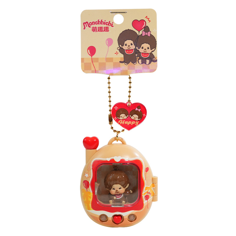 Authentic cute and fun cartoon pet backpack, illuminated doll keychain, cartoon creative cute pet couple backpack pendant Item Picture
