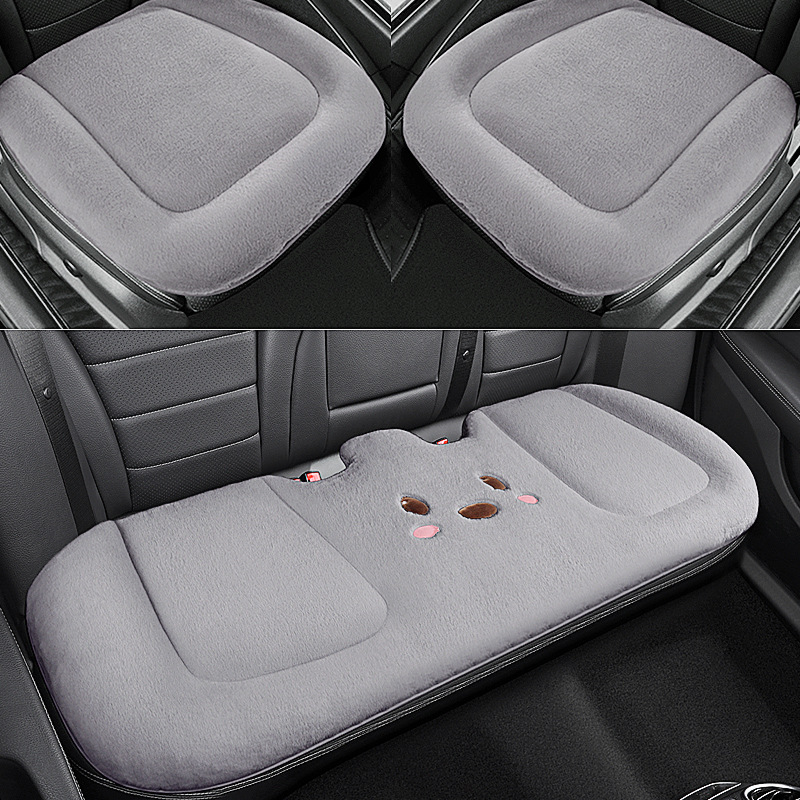汽车坐垫冬季短毛绒卡通网红车载垫秋冬坐垫工厂直销抖音天猫代发                              细节图