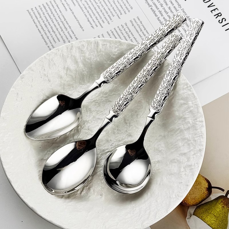 勺子不锈钢家用汤勺批发304专用勺子加厚可爱餐具创意高颜值汤匙