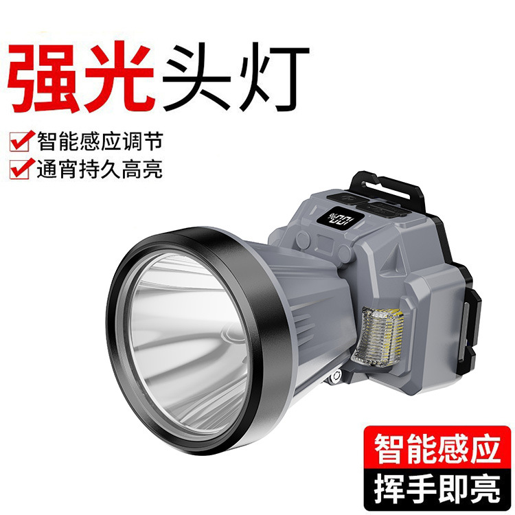 Cross-border multi-functional high-intensity headlamp Type-c charging sensor headlamp with detachable battery for night users