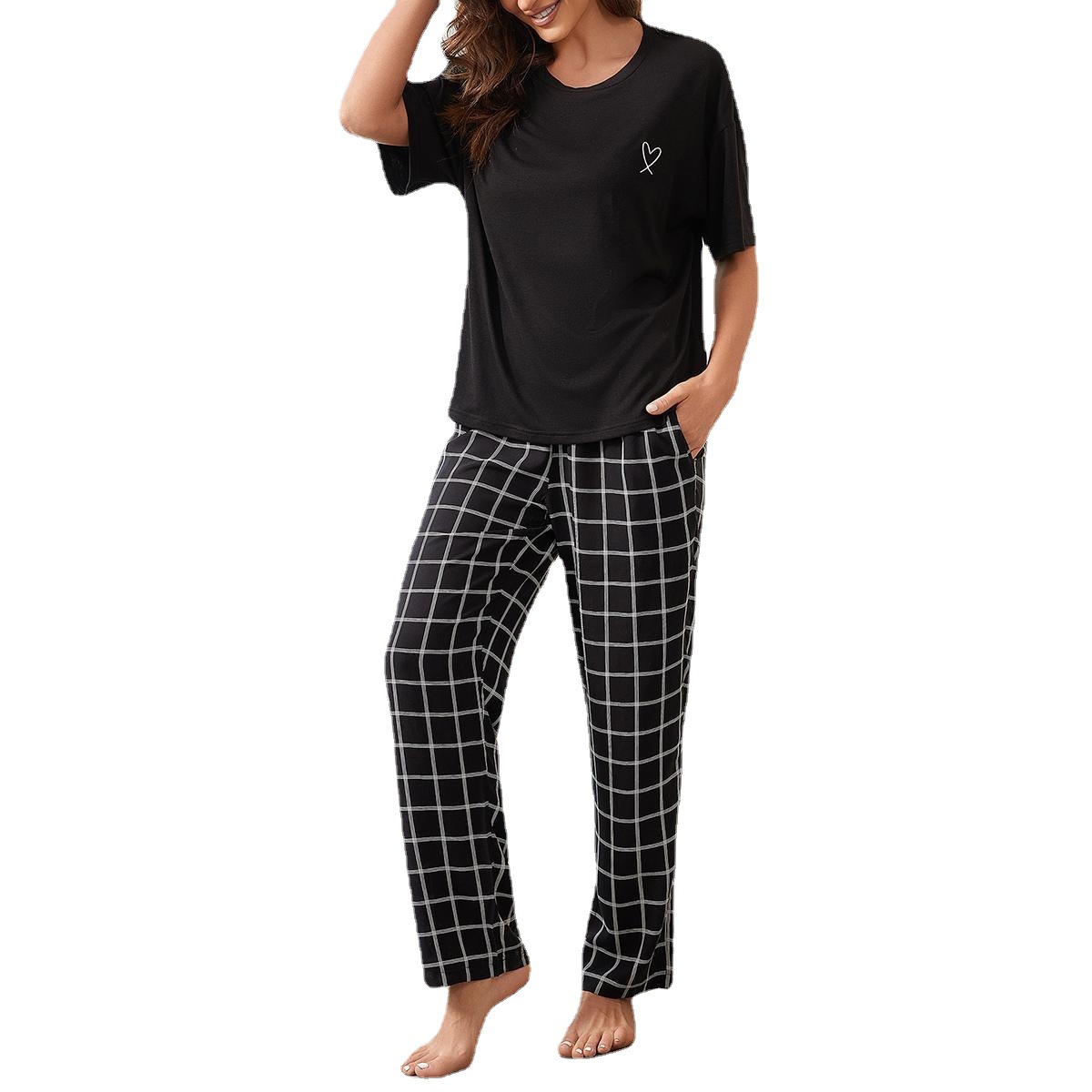 睡衣/棉纱家居服睡衣/可外穿睡衣/家居服/真丝睡衣白底实物图