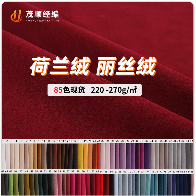 现货荷兰绒沙发布全涤天鹅绒玩偶布料丽丝绒荷兰绒短毛绒批发