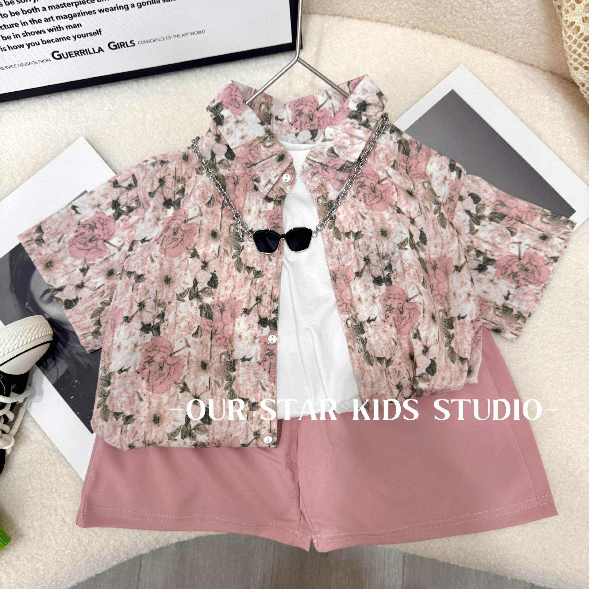 【 Monet's Garden 】 Boys' Summer short-sleeved shirt set, new children's summer casual wear for both big and small kids Application Scenario