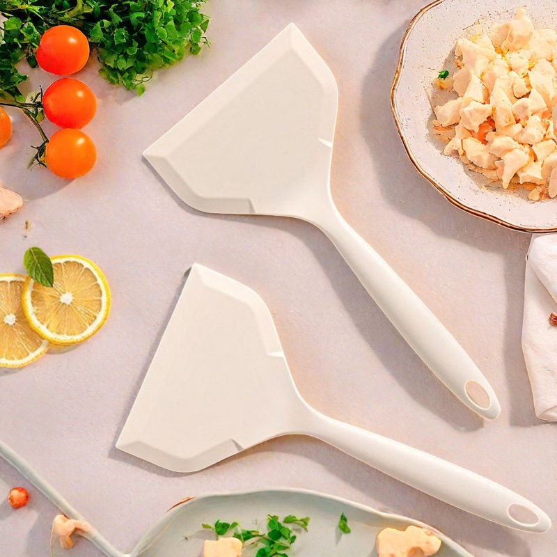 全白防烫硅胶肉子烧铲不粘锅硅胶炒菜铲子家用煎饼烙饼耐高温厨具产品图