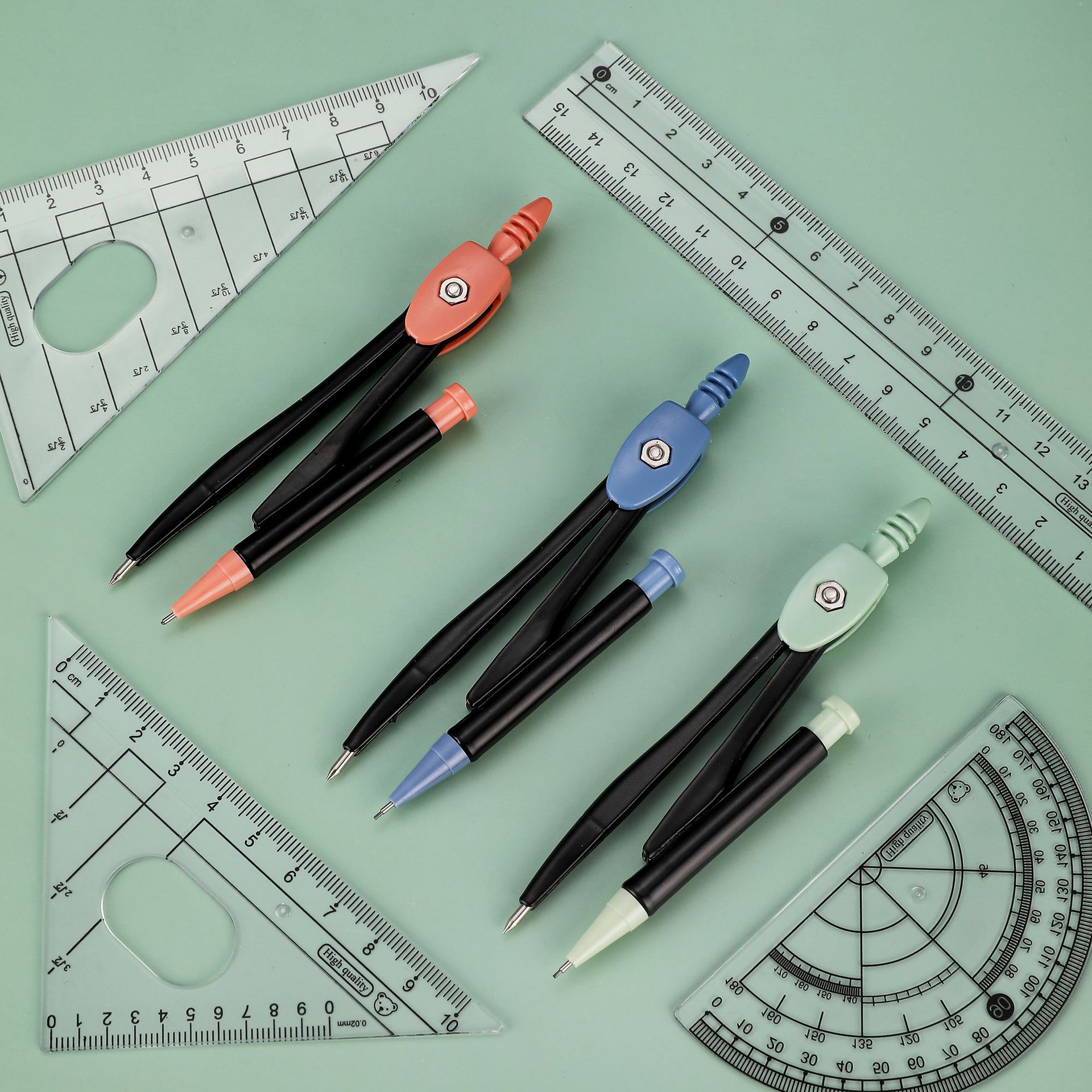 Donghe 2602 Compass Set 7-piece Compass Set for Students' Drawing multi-functional compass Set Metal compass Specification image