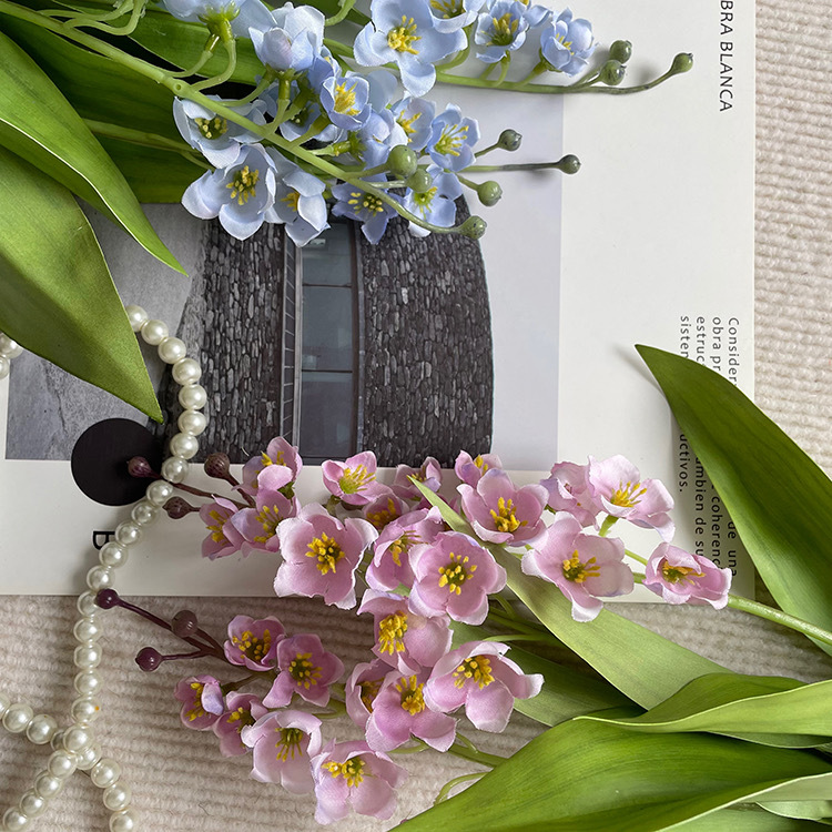 仿真花DIY发饰配件/假花/5朵塑膠花/仿真花/假花批发产品图