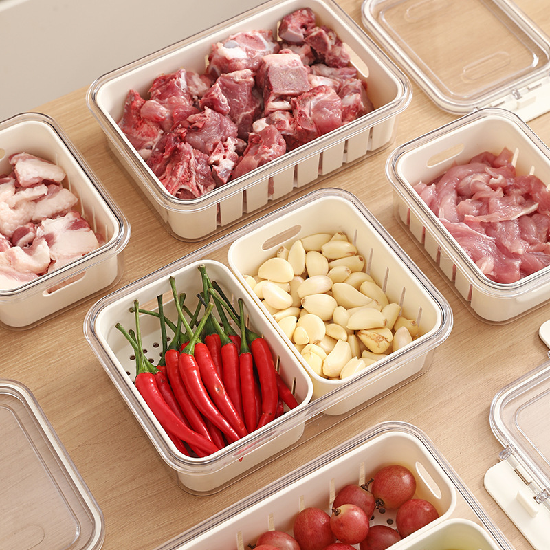 Water-draining preservation box, food-grade refrigerator storage box, special refrigeration and freezing sealed preservation box for kitchen fruits and vegetables Specification image
