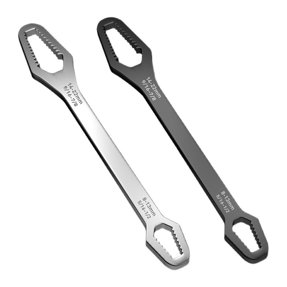 Double-ended box wrench 8-22, multi-functional anti-slip self-tightening adjustable eye wrench, household auto repair manual tool Item Picture