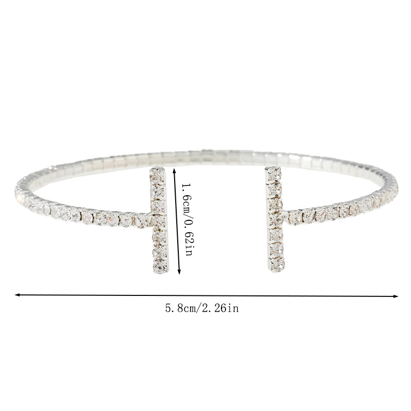 A new cross-border Korean version single-row water diamond Bracelet, a sexy streetwear accessory for women in the European and American fashion style Item Picture