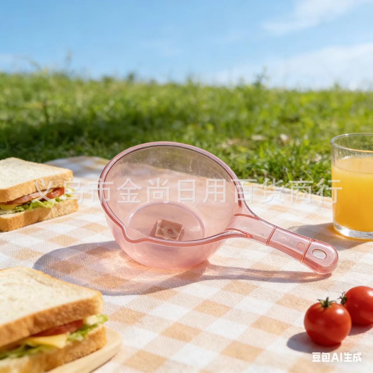 家用高颜值透明厨房水瓢塑料水勺洗澡舀水漂舀短柄创意洗头水勺子产品图