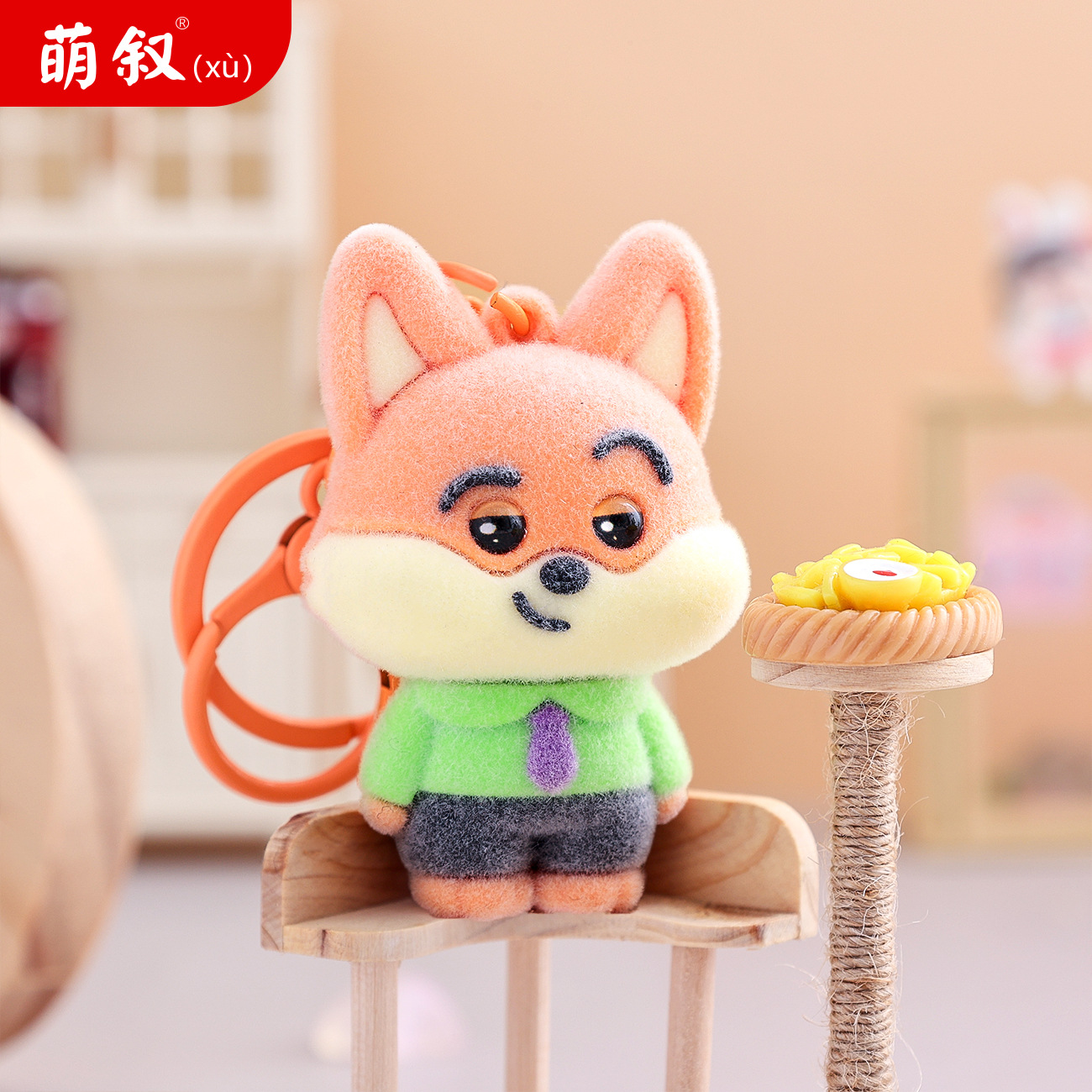 可爱狡猾狐狸和兔子警官钥匙扣小挂件情侣书包挂件摆摊小商品批发细节图