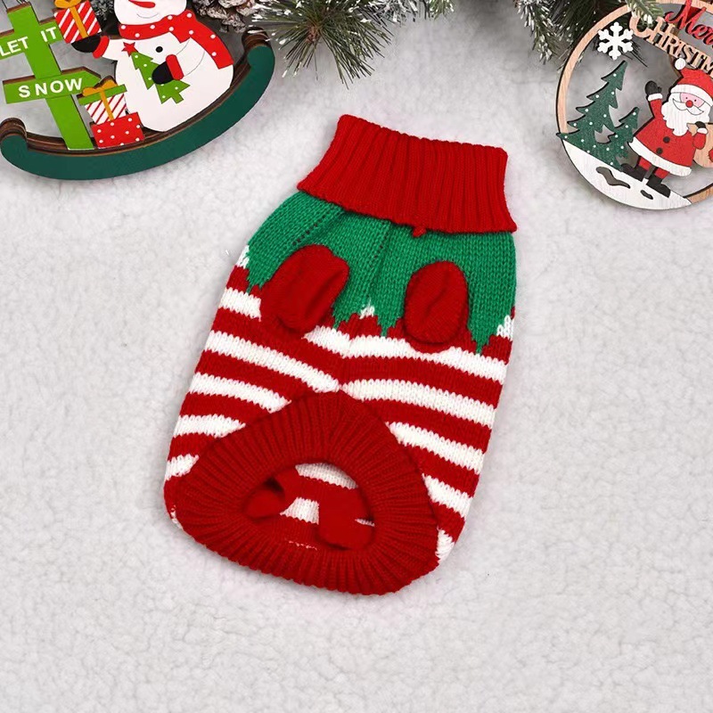 Christmas-themed children's clothing, boys' sweaters, one-year-old children's woolen sweaters, dolls, knitted clothes, suitable for babies to keep warm in winter details Picture