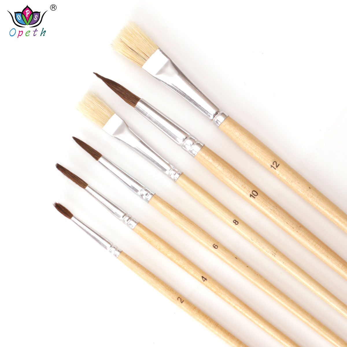 Cross-border 6-piece black wool oil painting brush set, acrylic brush, art painting outlining brush, pig bristle oil painting brush Application Scenario