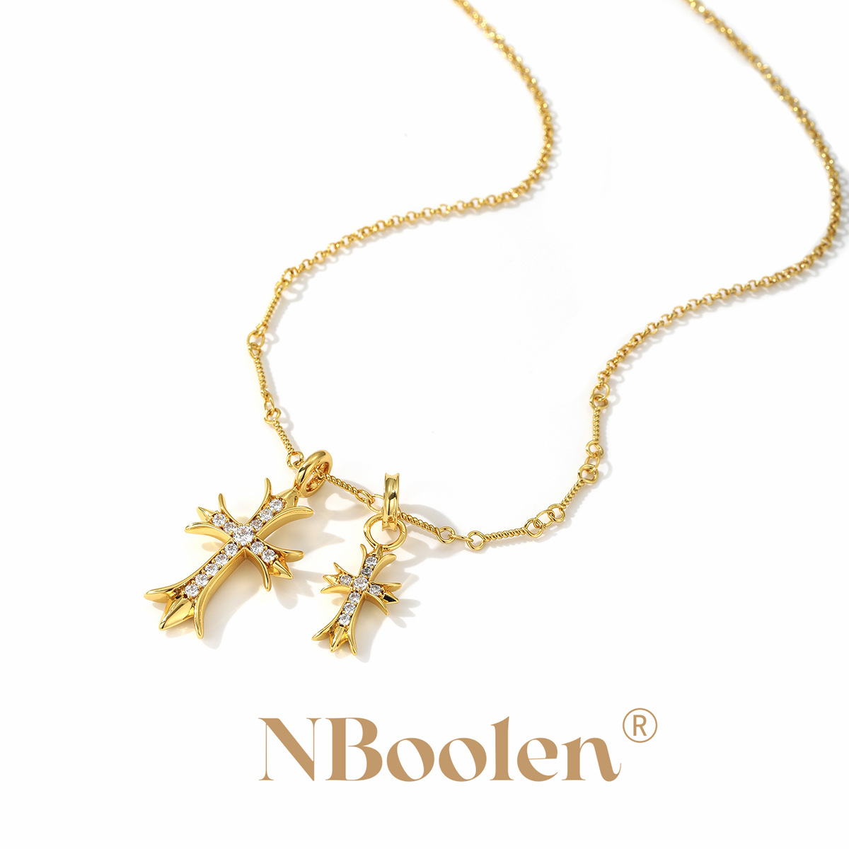 2024年柏伶创意时尚原创网红款项链 十字架大牌大气外贸款项饰