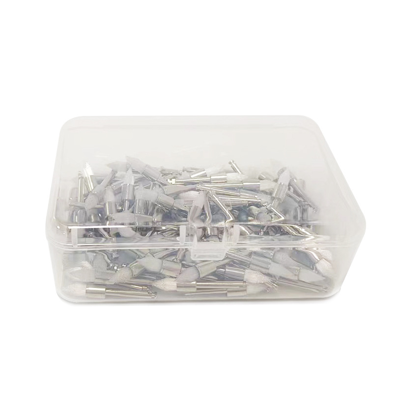 Cross-border exclusive disposable dental oral polishing brushes, nylon polishing and cleaning small bristle brushes, white flat head polishing brushes details Picture