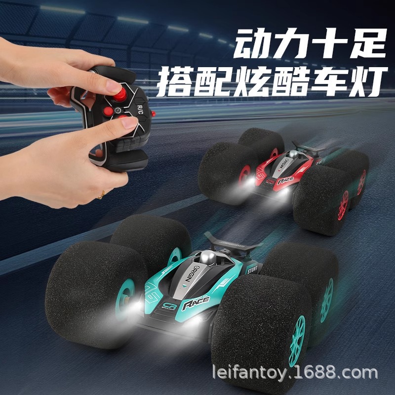 跨境海绵轮特技车翻跟斗攀爬电动越野赛车耐摔仿真男孩遥控玩具车