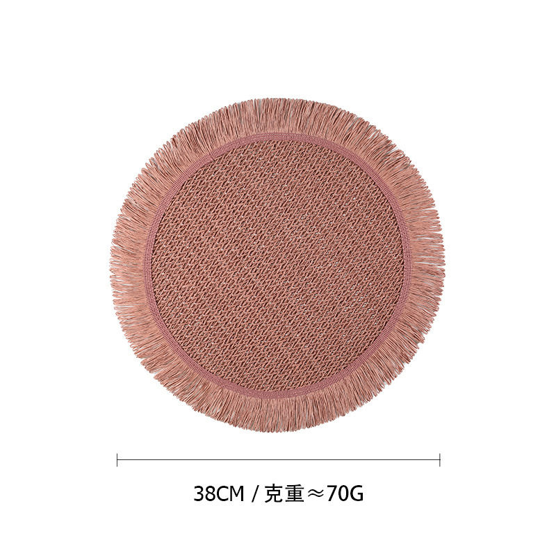 跨境亚马逊热销自然环保餐桌垫编织纸餐垫隔热防烫碗垫杯垫装饰垫白底实物图