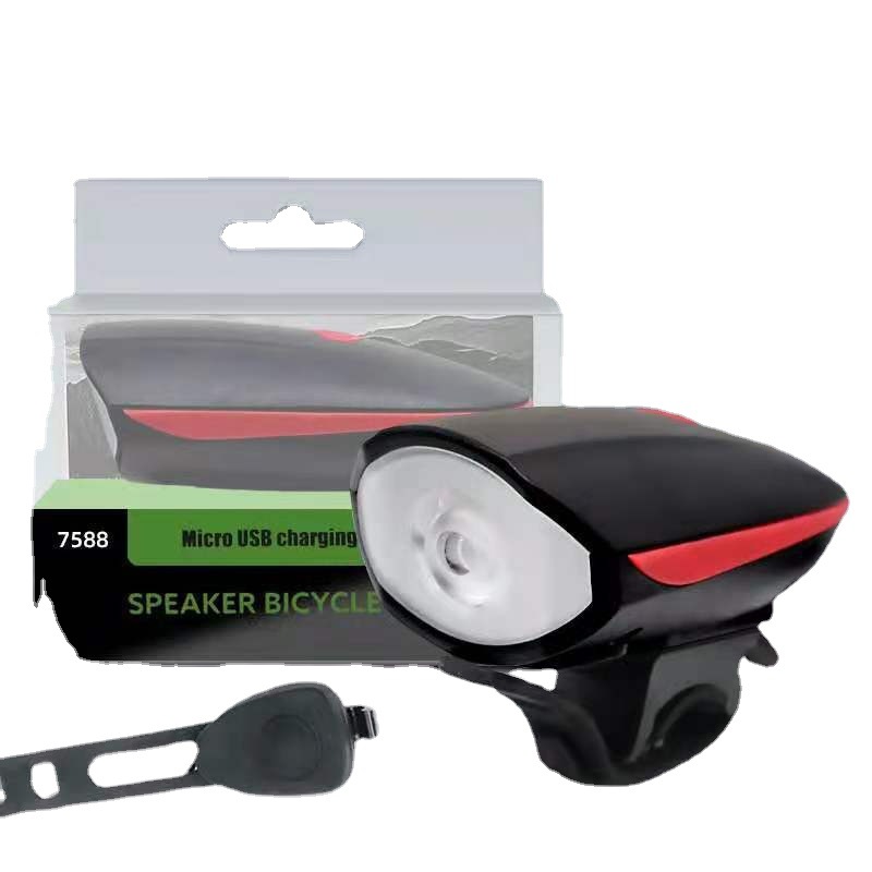 Bicycle lamp charging 7588 horn front lamp mountain bike electronic horn bell outdoor cycling lighting lamp details Picture