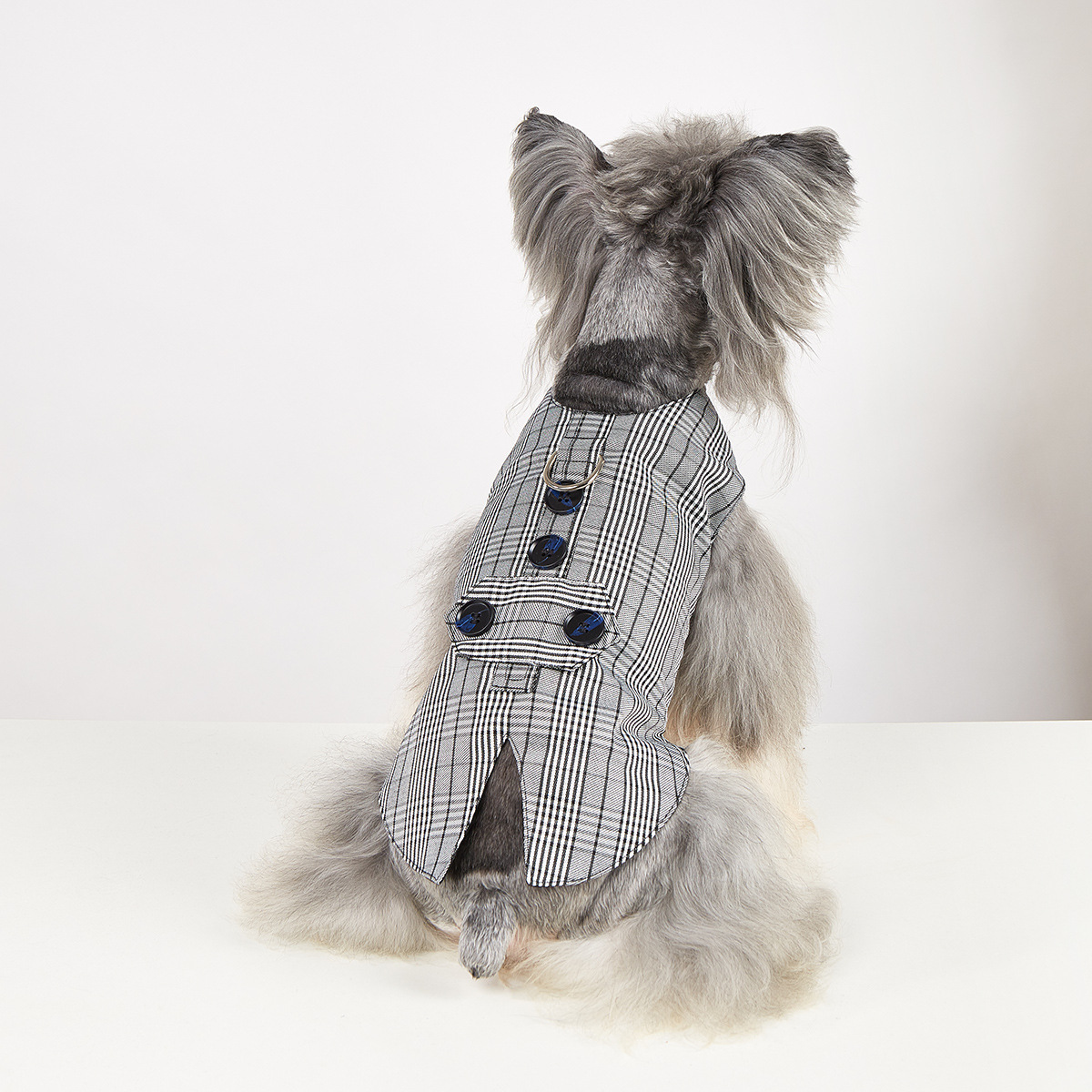 Cross-border checkered suits, pet clothing, pet suit vests, cool and fashionable pet wedding suits, triangular scarves
